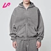 gray oversized zip up hoodie